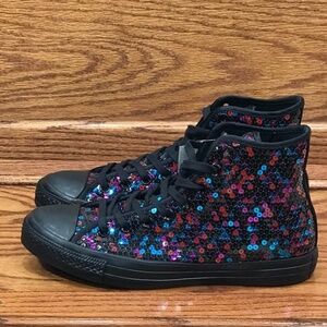 Converse CTAS Hi Sequins Black‎ Blue Cherry Shoes